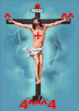 Jesus on the Cross with Operator Symbols