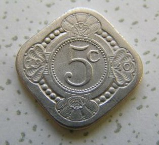 Square nickel dime, Dutch 1940