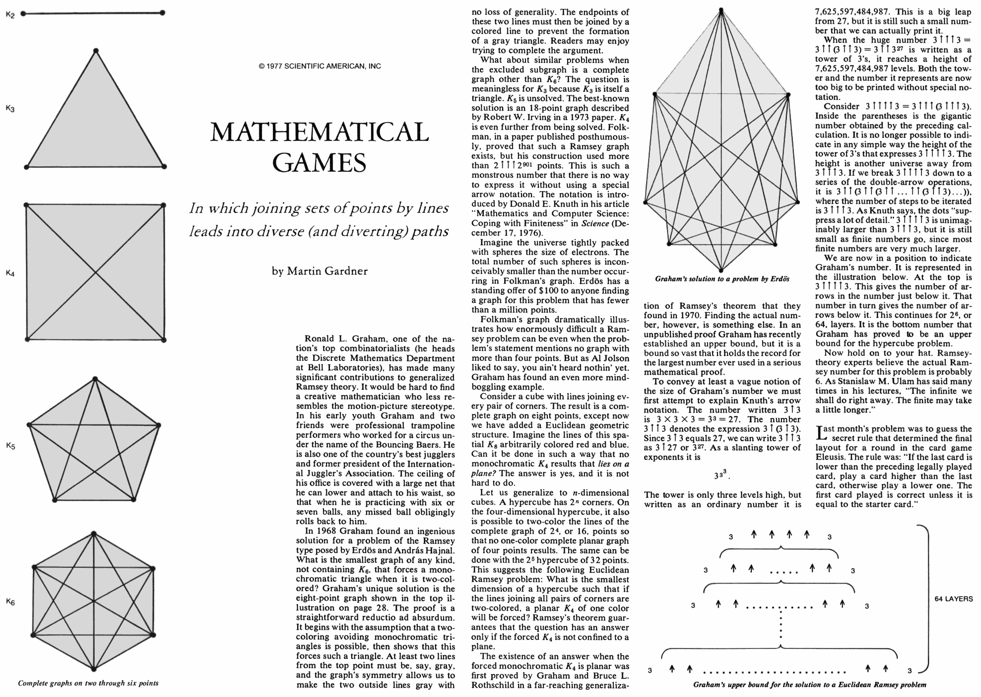 Pages from Martin Gardner's article on Graham's number