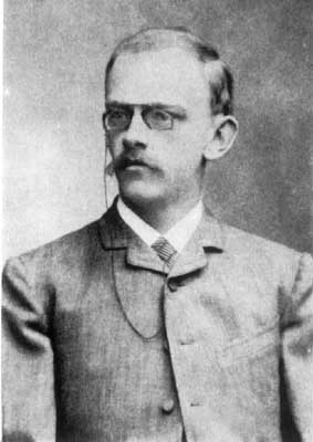 Portrait of the mathematician Hilbert looking stern